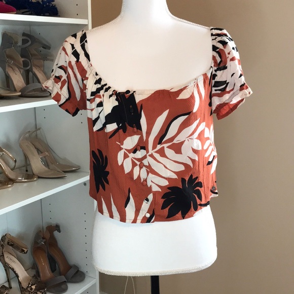 Roxy printed button up flowy shirt size xs - Picture 1 of 6